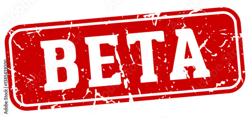 beta rectangular sign. beta stamp