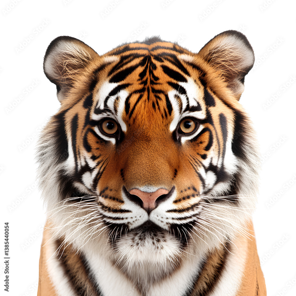 Naklejka premium Untitled design - Tiger face, clip art style, a transparent background,