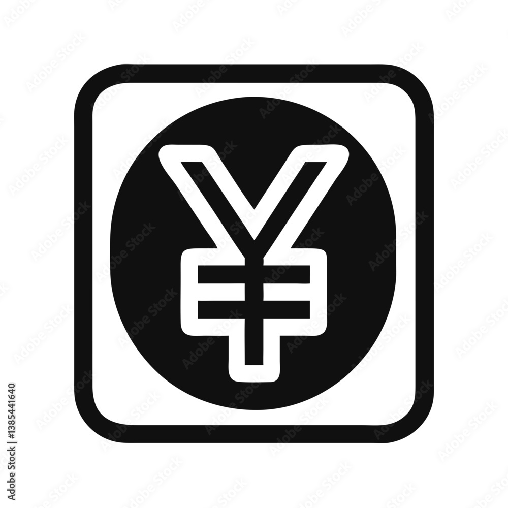 Fototapeta premium Key Icons for Yen Sign Representation