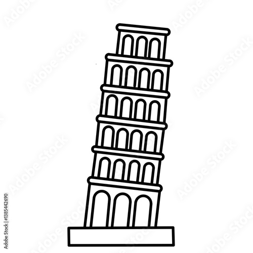 vector illustration of a tower of pisa