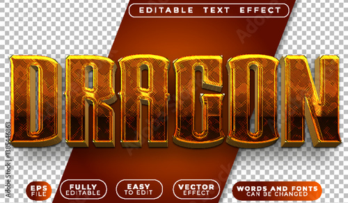 Dragon Legend Fire Fully Editable Vector Text File