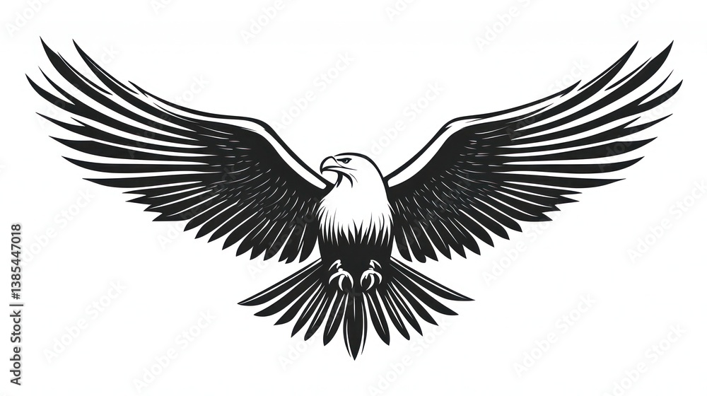 Obraz premium Powerful eagle in flight, graphic design