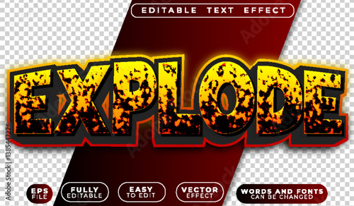 Explode Blast Burst Fully Editable Vector Text File