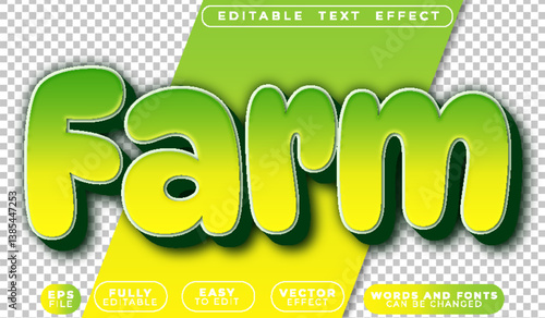 Farmer Green Farm Ranch Fully Editable Vector Text File
