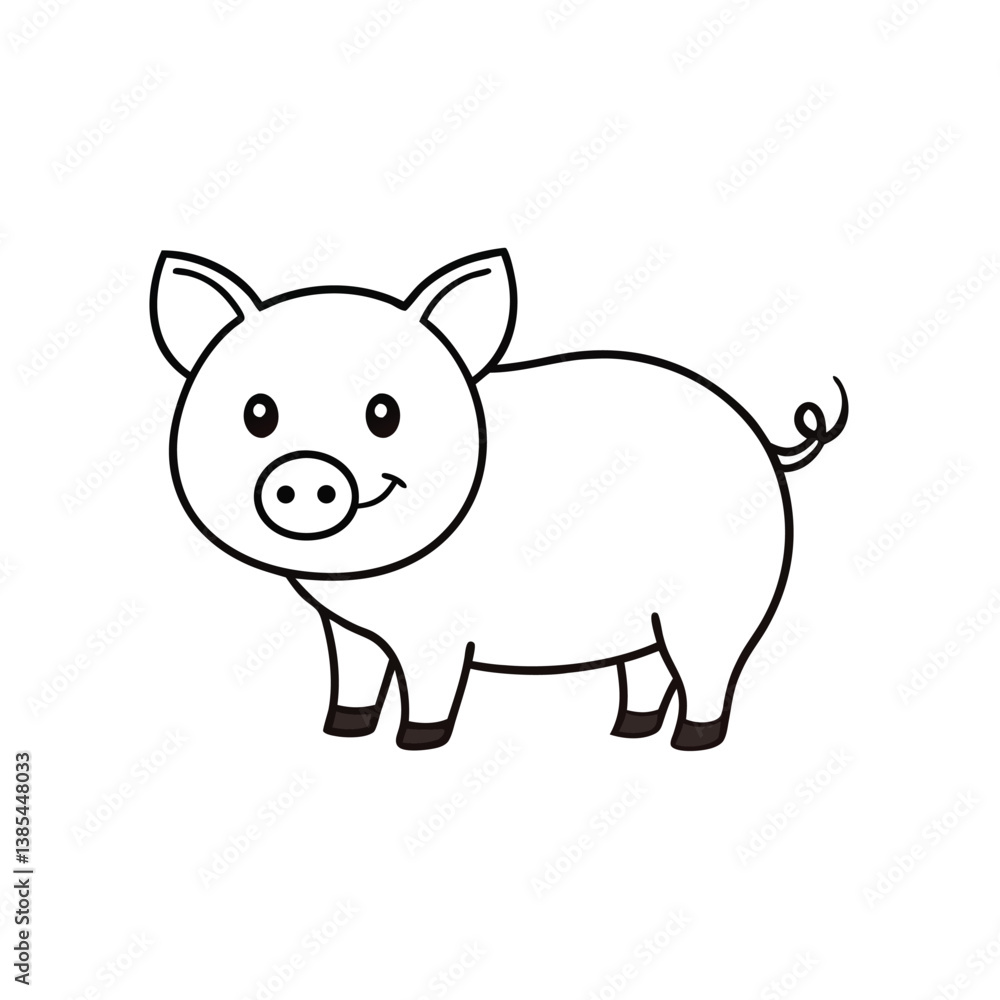 Funny Pig vector art Funny Pig vector art