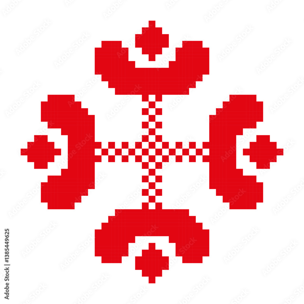 Early slavic symbol of divination. Pagan traditions, fortune-telling, augury, sortilege and spiritual essence. Traditional red and white colors. Early slavic symbol of divination. Pagan traditions, fortune-telling, augury, sortilege and spiritual essence. Traditional red and white colors.