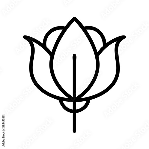 allium flower vector icon, simple black outline line icon of allium flower, flower vector line art icon
