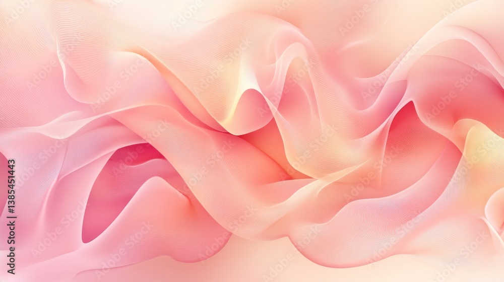 Fototapeta premium Abstract soft pastel pink and rose flowing background with delicate linear texture