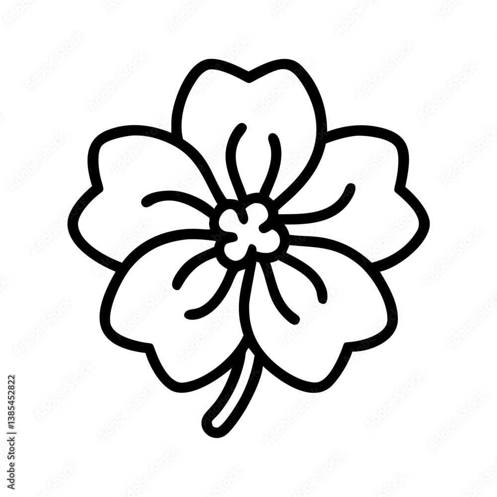 geranium flower vector icon, simple black outline line icon of geranium flower, flower vector line art icon geranium flower vector icon, simple black outline line icon of geranium flower, flower vector line art icon