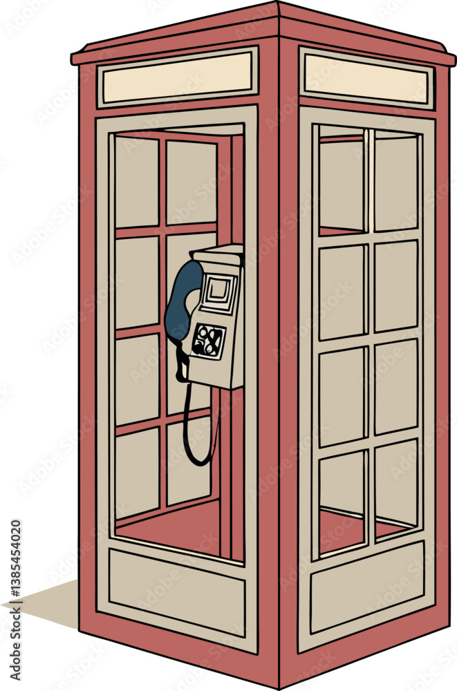 Obraz premium Modern Telephone Booth Vector Art Design