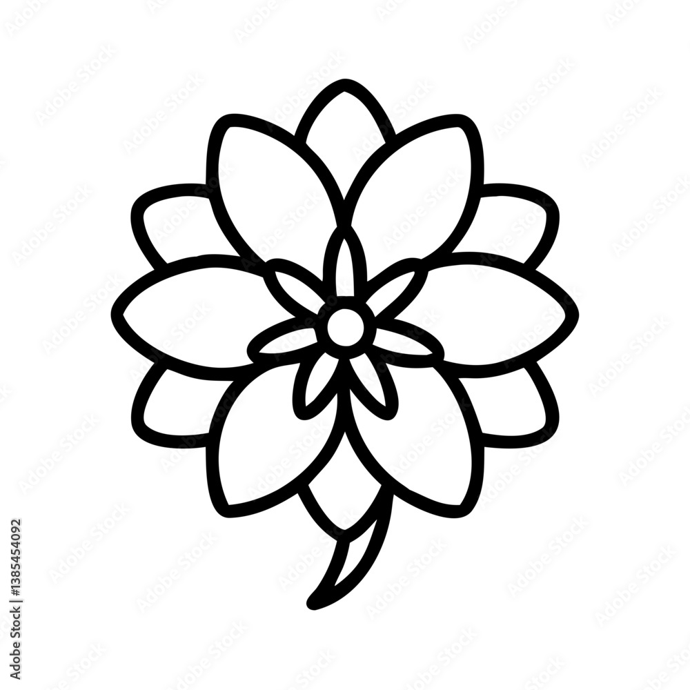 lavender flower vector icon, simple black outline line icon of lavender flower, flower vector line art icon lavender flower vector icon, simple black outline line icon of lavender flower, flower vector line art icon