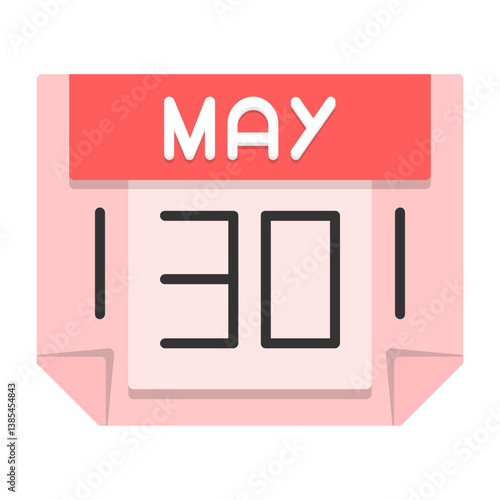 30 May Flat Style Icon