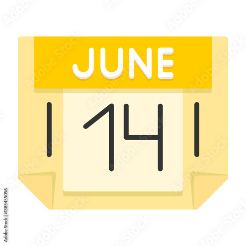14 June Flat Style Icon