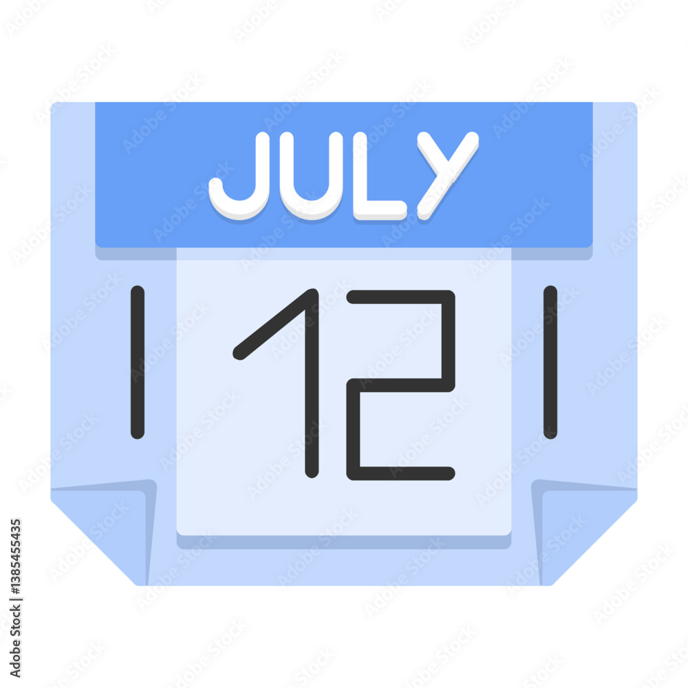 12 July Flat Style Icon 12 July Flat Style Icon