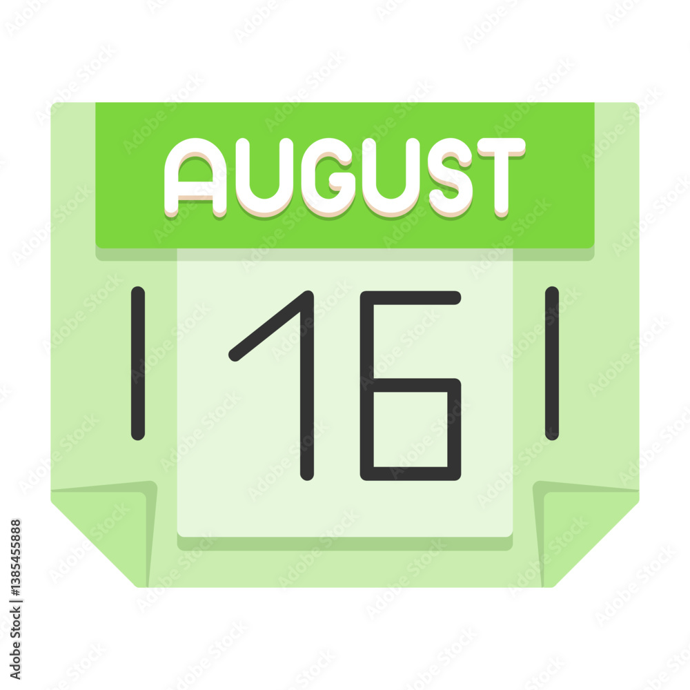 16 August Flat Style Icon 16 August Flat Style Icon