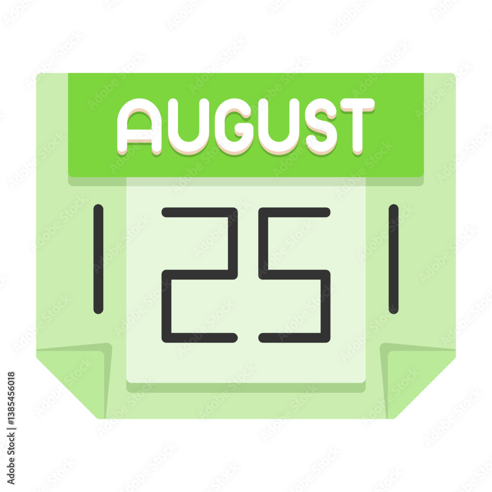 25 August Flat Style Icon 25 August Flat Style Icon