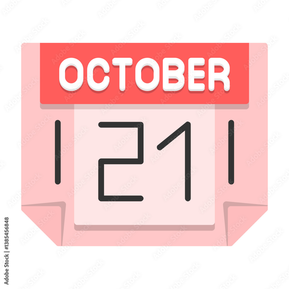 21 October Flat Style Icon 21 October Flat Style Icon
