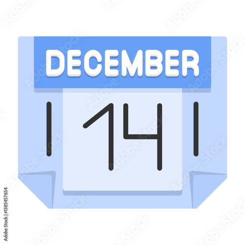 14 December Flat Style Icon