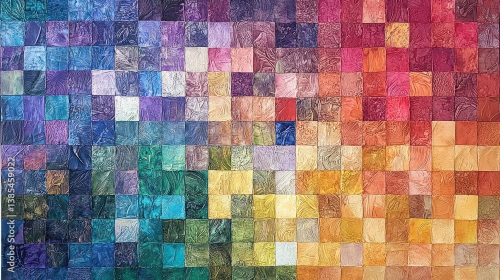Fototapeta premium Colorful mosaic gradient squares