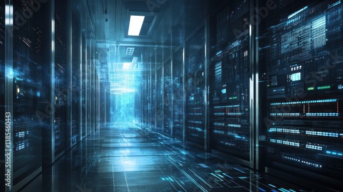 Futuristic server room hallway (1)