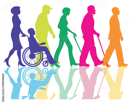 Diverse People with Disabilities: Inclusion, Accessibility, and Equal Rights Illustrated.