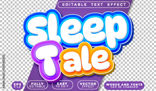 Sleep Tale Kids Story Fully Editable Vector Text File