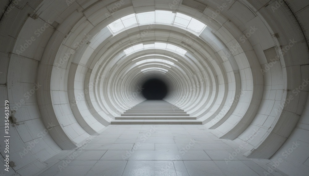 Surreal architectural tunnel view modern gallery digital art minimalist design interior perspective conceptual space Surreal architectural tunnel view modern gallery digital art minimalist design interior perspective conceptual space