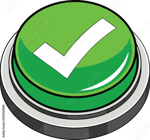 Green Check Mark Button Icon – Confirm Approval Symbol