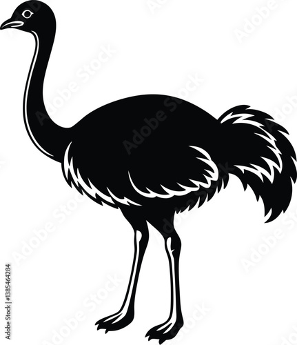 ostrich silhouette vector art.