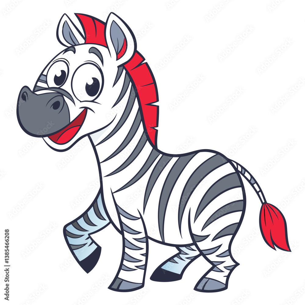 Obraz premium cute zebra in white background