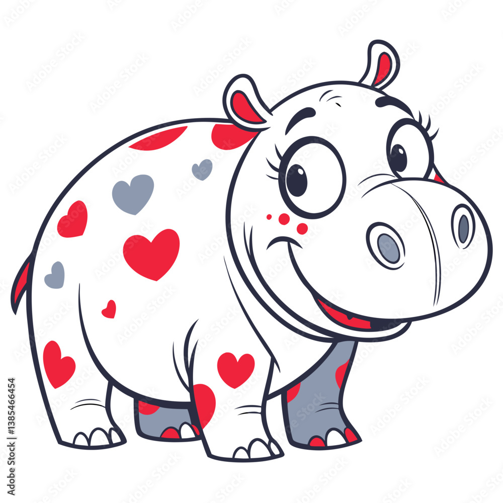 Fototapeta premium cute hippo in white background
