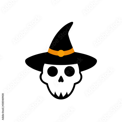 Spooky Clock at Midnight Vector Illustration