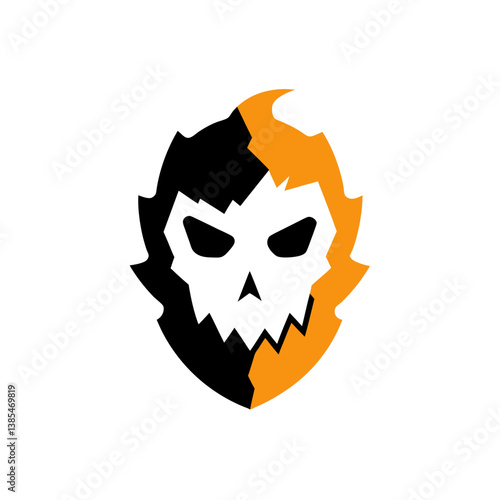 Torn Mask Halloween Icon Vector Illustration