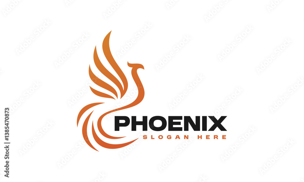 Fototapeta premium phoenix logo vector illustration. luxury phoenix logo template