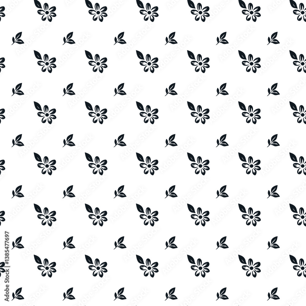 Simple abstract geometric flowers seamless pattern. Vector hand drawn sketch. black and white. Template for designs, textiles, surface design, fabric Simple abstract geometric flowers seamless pattern. Vector hand drawn sketch. black and white. Template for designs, textiles, surface design, fabric