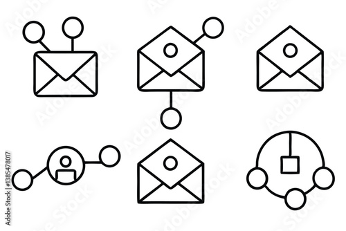 Email Client Line Art Concept for Artistic Visual Design Work 