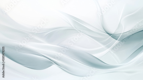 abstract light gray wave background, Abstract white flowing fabric folds in soft waves, generative ai.