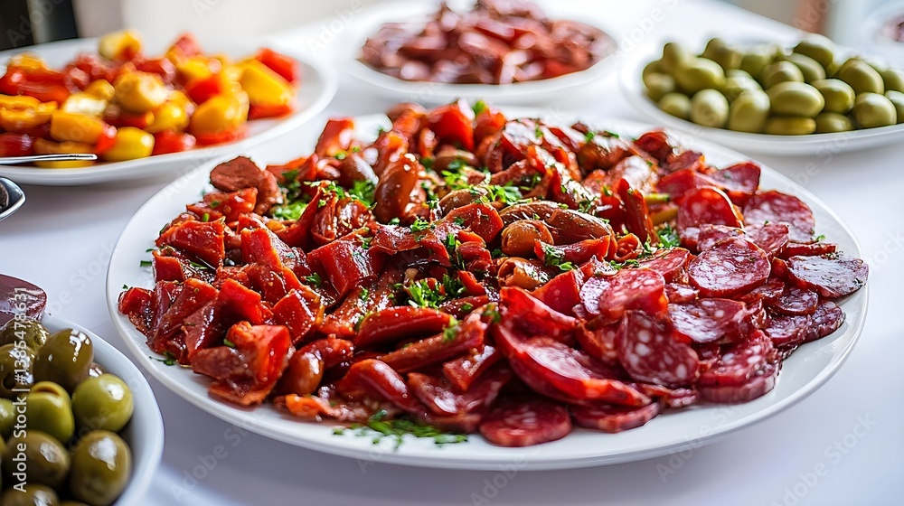 Italian Antipasto Platter Featuring Cured Meats and Olives Italian Antipasto Platter Featuring Cured Meats and Olives