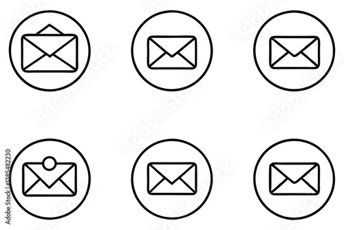 Email Client Line Art Drawing for Creative Design and Projects