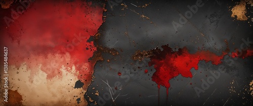 Obraz na płótnie Dark red to charcoal red color gradient vintage paper grainy rough texture banner panoramic background w salonie