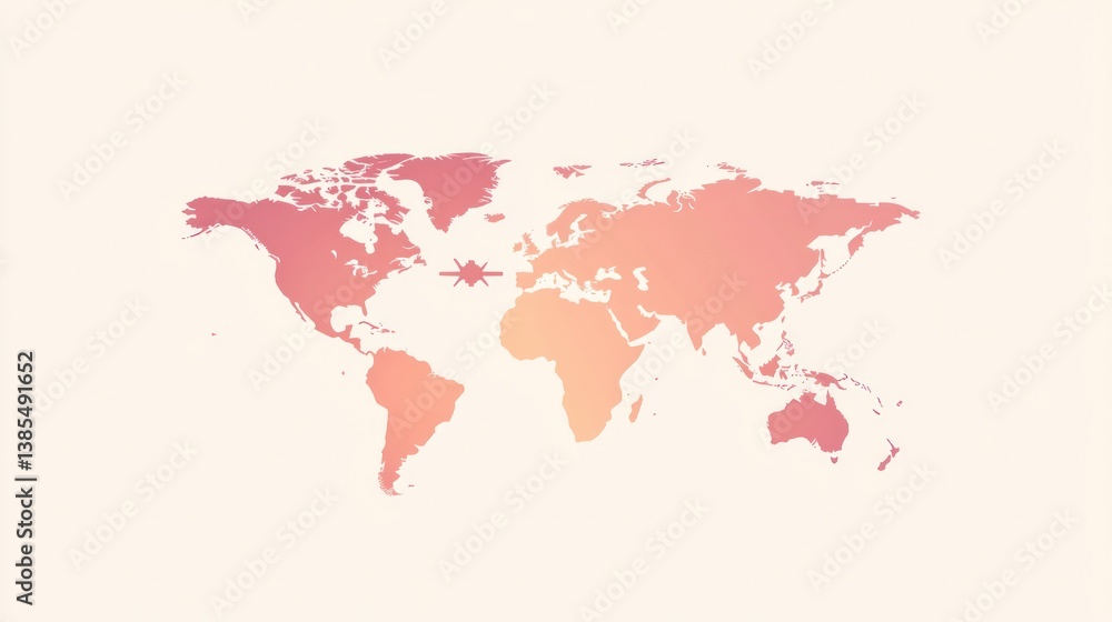 Fototapeta premium World map, gradient colors, clean design, background image, infographic design