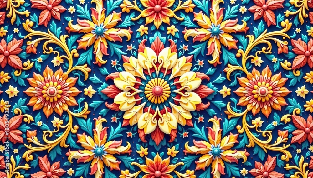 Elegant floral damask pattern, intricate design, background, seamless Elegant floral damask pattern, intricate design, background, seamless