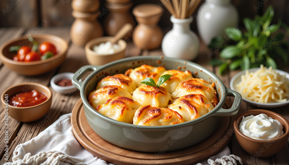 Delicious Hungarian lángos served in a cozy kitchen, culinary delight Delicious Hungarian lángos served in a cozy kitchen, culinary delight