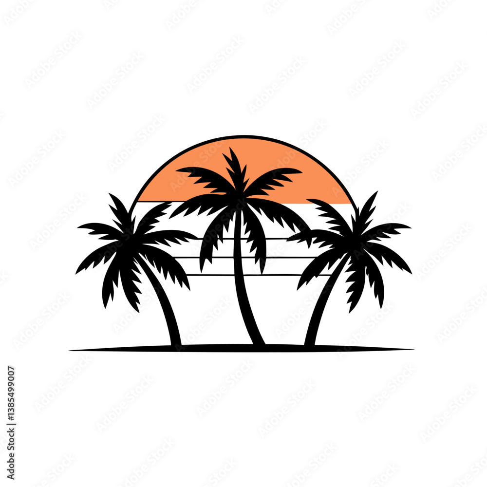 Obraz premium vector illustration of palm trees