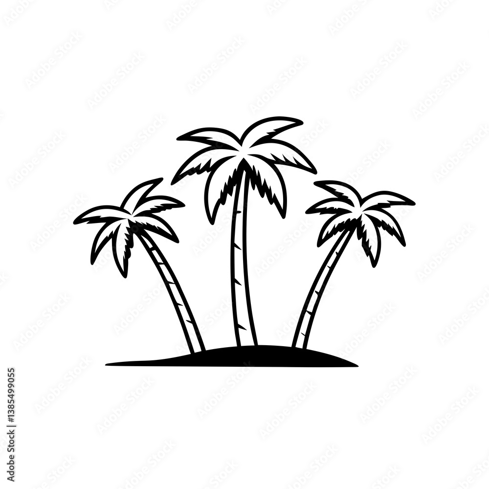 Obraz premium vector illustration of palm trees