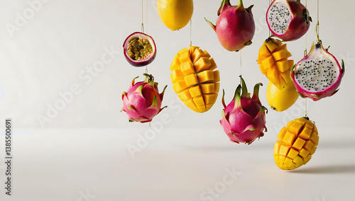 fruits on white background