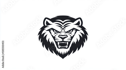 Wallpaper Mural Angry tiger head graphic design, vector art, for branding or logo Torontodigital.ca