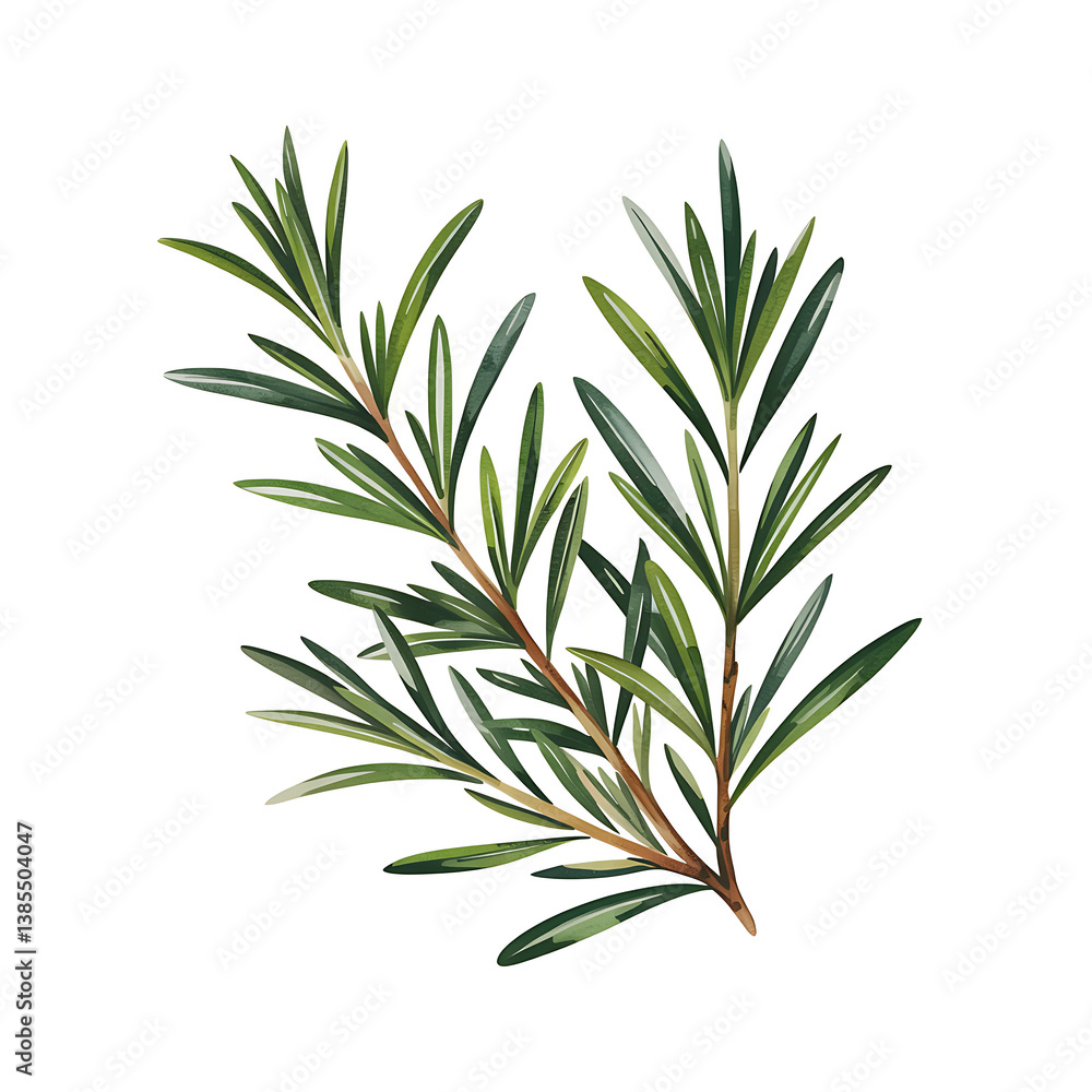 Obraz premium Rosemary Sprigs – Hand-Painted Botanical Art
