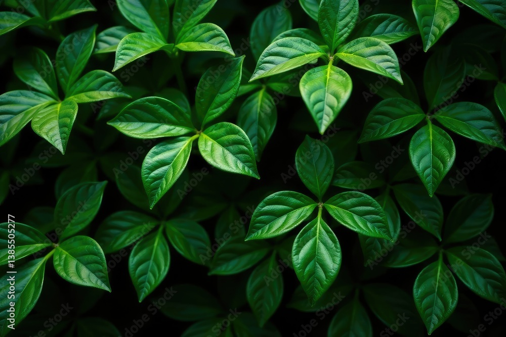 Leafy green foliage with rough texture against a natural backdrop, black, foliage Leafy green foliage with rough texture against a natural backdrop, black, foliage