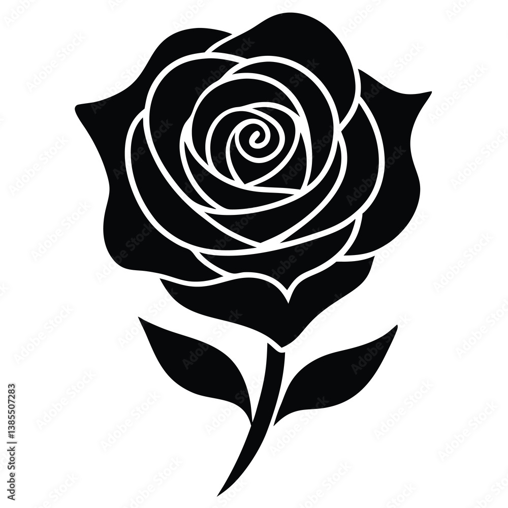 Clean Rose Silhouette for Branding ? Elegant and Timeless Floral Illustration Clean Rose Silhouette for Branding ? Elegant and Timeless Floral Illustration